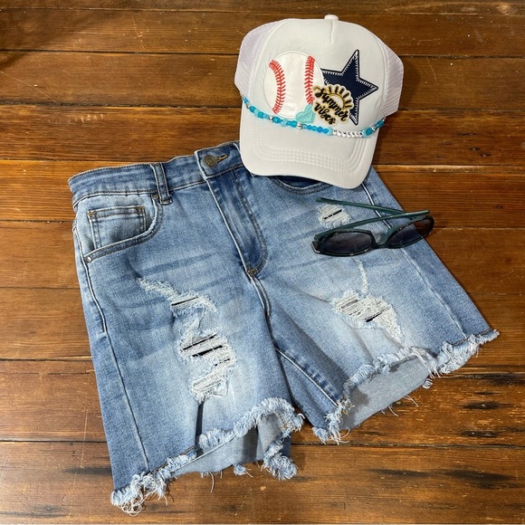 Baseball Themed White trucker  Cap with baseball - Picture 2 of 5